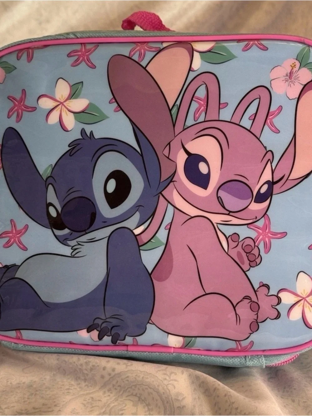 Disney Stitch & Angel 3 Piece Standard Backpack, Lunchbag & Drink Container Set